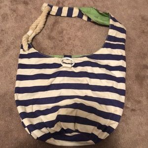striped beach bag